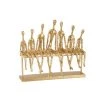 LANADECO Statuettes Et Figurines 7 Personnes Assises Banc Résine Or -Vases Soldes 7 personnes assises banc resine or