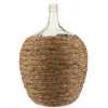 LANADECO Vases Bouteille Couverte Paille/verre Naturel H53cm -Vases Soldes bouteille couverte paille verre naturel h53cm