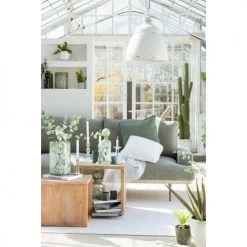 LANADECO Statuettes Et Figurines Bouteille Déco Verre Vert Et Blanc Avec Bouchon H33,5cm -Vases Soldes bouteille deco verre vert et blanc avec bouchon h33 5cm 2