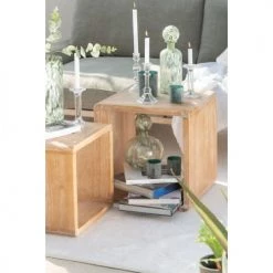 LANADECO Statuettes Et Figurines Bouteille Déco Verre Vert Et Blanc Avec Bouchon H33,5cm -Vases Soldes bouteille deco verre vert et blanc avec bouchon h33 5cm 4