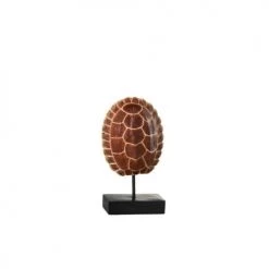LANADECO Statuettes Et Figurines Carapace De Tortue Sur Pied Résine Marron H30cm