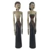 MOYCOR Statuettes Et Figurines Couple Décoratif En Bois Bleu -Vases Soldes couple decoratif en bois bleu