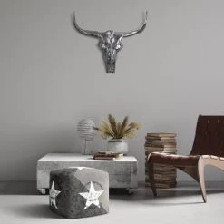 WOMO-DESIGN Statuettes Et Figurines Crâne Avec Cornes Sculpture Argent, 70x58 Cm, Aluminium 7 WOMO-DESIGN Statuettes Et Figurines Crâne Avec Cornes Sculpture Argent, 70x58 Cm, Aluminium -Vases Soldes crane avec cornes sculpture argent 70x58 cm aluminium 1