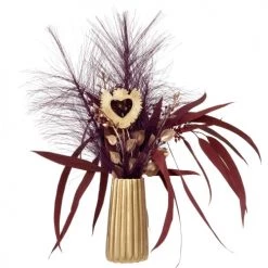 Maisons Du Monde Statuettes Et Figurines Déco à Poser En Polyrésine Dorée Et éléments Naturels Séchés