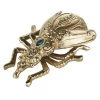 Maisons Du Monde Statuettes Et Figurines Déco à Poser Insecte En Métal Doré Et Pierre Verte H21