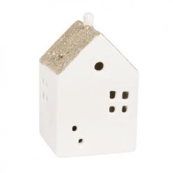 Maisons Du Monde Décorations à Poser De Noël Déco De Noël Maison Lumineuse En Céramique Blanche - Lot De 2
