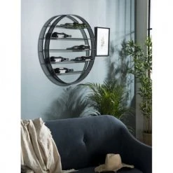 MACABANE Statuettes Et Figurines Etagère Range-bouteilles Vin 5 Niveaux 9 Bouteilles Ronde Métal Noir -Vases Soldes etagere range bouteilles vin 5 niveaux 9 bouteilles ronde metal noir 1