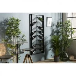 MACABANE Statuettes Et Figurines Etagère Range-bouteilles Vin 8 Niveaux 16 Bouteilles Métal Noir -Vases Soldes etagere range bouteilles vin 8 niveaux 16 bouteilles metal noir 1