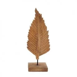 Sensei Maison Statuettes Et Figurines Feuille Décorative En Bois De Manguier Noir 21x9x50 Cm -Vases Soldes feuille decorative en bois de manguier noir 21x9x50 cm 5
