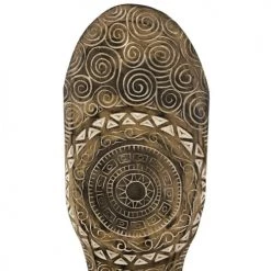 MOYCOR Statuettes Et Figurines Figure Soleil Sculpé Avec Pied En Bois Marron -Vases Soldes figure soleil sculpe avec pied en bois marron 1