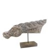 MOYCOR Statuettes Et Figurines Figure Tête Cheval Sculpté Avec Base En Bois Marron -Vases Soldes figure tete cheval sculpte avec base en bois marron