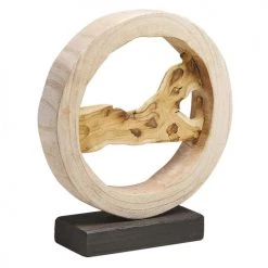 Beliani Statuettes Et Figurines Figurine Décorative En Bois Clair 34 Cm -Vases Soldes figurine decorative en bois clair 34 cm 3