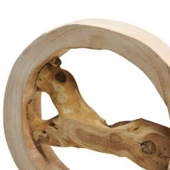 Beliani Statuettes Et Figurines Figurine Décorative En Bois Clair 34 Cm -Vases Soldes figurine decorative en bois clair 34 cm 4