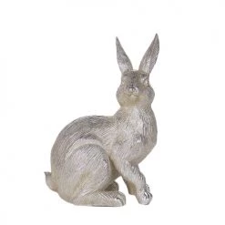 Beliani Statuettes Et Figurines Figurine Décorative Lapin Argenté 35 Cm -Vases Soldes figurine decorative lapin argente 35 cm 2