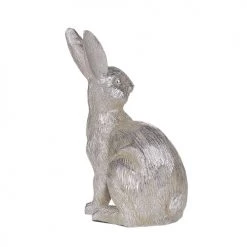 Beliani Statuettes Et Figurines Figurine Décorative Lapin Argenté 35 Cm -Vases Soldes figurine decorative lapin argente 35 cm 3