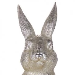 Beliani Statuettes Et Figurines Figurine Décorative Lapin Argenté 35 Cm -Vases Soldes figurine decorative lapin argente 35 cm 4