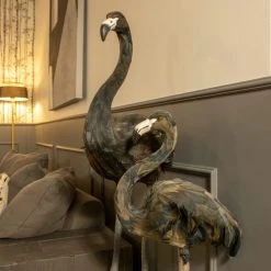 Now’s Home Statuettes Et Figurines Flamant En Plumes D'oie Noires H105cm -Vases Soldes flamant en plumes d oie noires h105cm 2