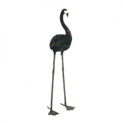 Now’s Home Statuettes Et Figurines Flamant En Plumes D'oie Noires H120cm