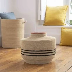 Casatera Vases Jarre En Jonc De Mer Naturel Marron -Vases Soldes jarre en jonc de mer naturel marron 2