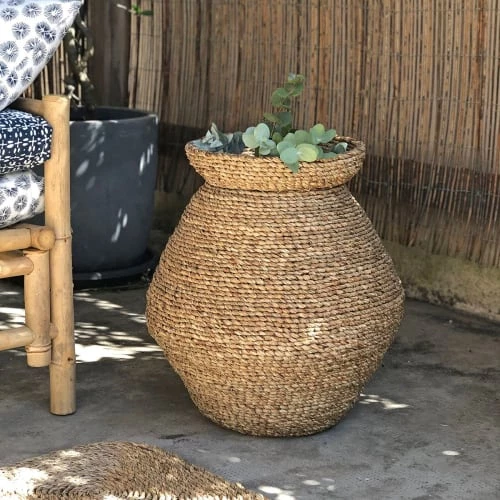 Casatera Vases Jarre En Mendong Naturel Marron 4 Casatera Vases Jarre En Mendong Naturel Marron – Image 2