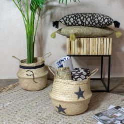 Pirouette Paris Statuettes Et Figurines Panier Cache-pot En Jonc De Mer D30 X H10 -Vases Soldes panier cache pot en jonc de mer d30 x h10 17