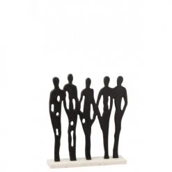 LANADECO Statuettes Et Figurines Personnages Sur Rang Alu/marbre Noir/blanc H40cm -Vases Soldes personnages sur rang alu marbre noir blanc h40cm 2