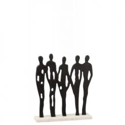 LANADECO Statuettes Et Figurines Personnages Sur Rang Alu/marbre Noir/blanc H40cm