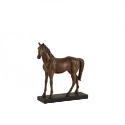 LANADECO Statuettes Et Figurines Petit Cheval En Résine Marron H28,5cm