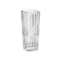 Wadiga Vases Petit Vase Carré En Verre Transparent 6,4x6,4x15cm