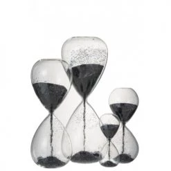 LANADECO Statuettes Et Figurines Sablier Verre Noir H40cm -Vases Soldes sablier verre noir h40cm 4