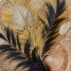 Now’s Home Statuettes Et Figurines Set De 3 Décoration En Feuilles De Palmier -Vases Soldes set de 3 decoration en feuilles de palmier 4