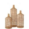 LANADECO Set De 3 Vases Décoratifs Bambou Naturel
