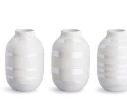 Kähler Design Set De 3 Vases En Miniature Argent H8cm -Vases Soldes set de 3 vases en miniature nacre h8cm 5