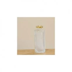 Wadiga Set De 3 Vases Verre Transparent Et Doré H13cm -Vases Soldes set de 3 vases verre transparent et dore h13cm 2