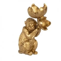 Maisons Du Monde Statuettes Et Figurines Singe En Résine Dorée H18