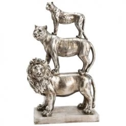 Amadeus Statuettes Et Figurines Statue 3 Félins Lion, Tigre Et Léopard H44cm -Vases Soldes statue 3 felins lion tigre et leopard h44cm 2