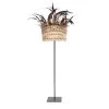 Bazar Bizar Statuettes Et Figurines Statue Avec Chapeau En Plumes Naturelles Noires Sur Socle Métallique -Vases Soldes statue avec chapeau en plumes naturelles noires sur socle metallique