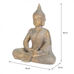 ECD Germany Statuettes Et Figurines Statue Bouddha Polyrésine Bronze 40 X 24 X 48 Cm -Vases Soldes statue bouddha polyresine bronze 40 x 24 x 48 cm 2