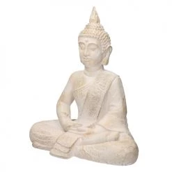 ECD Germany Statuettes Et Figurines Statue De Bouddha Polyrésine Beige-gris 40 X 24 X 48 Cm