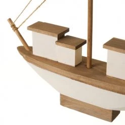 LolaHome Statuettes Et Figurines Statue Déco à Poser Bateau En Bois 27x5x25cm -Vases Soldes statue deco a poser bateau en bois 27x5x25cm 1