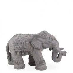 MOYCOR Statuettes Et Figurines Statue éléphant En Résine Gris -Vases Soldes statue elephant en resine gris 1