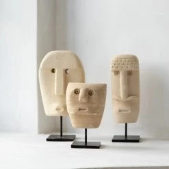 Bazar Bizar Statuettes Et Figurines Statue En Grès Sur Une Base En Métal -Vases Soldes statue en gres sur une base en metal 10