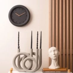 Present Time Statuettes Et Figurines Statue Face Art Large Résine Noir -Vases Soldes statue face art large resine noir 4