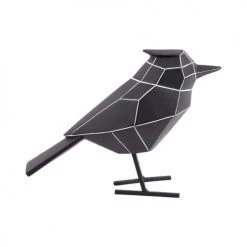 Present Time Statuettes Et Figurines Statue Origami Bird Stripes Noir H18cm -Vases Soldes statue origami bird stripes noir h18cm 3