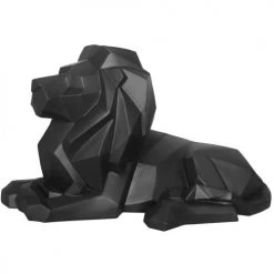 Present Time Statuettes Et Figurines Statue Origami Lion Résine Noir -Vases Soldes statue origami lion resine noir 2