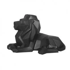 Present Time Statuettes Et Figurines Statue Origami Lion Résine Noir -Vases Soldes statue origami lion resine noir 4