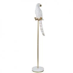 Maisons Du Monde Bustes Et Statues Statue Perroquet Sur Branche Blanche Et Doré Mat H121