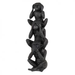Maisons Du Monde Statuettes Et Figurines Statuette 3 Singes Noirs H30