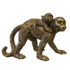 Amadeus Statuettes Et Figurines Statuette De Décoration Or Maman Singe Et Bébé -Vases Soldes statuette de decoration or maman singe et bebe 3