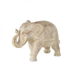 Maisons Du Monde Statuettes Et Figurines Statuette éléphant Sculptée Mandala Marron Blanchi H28